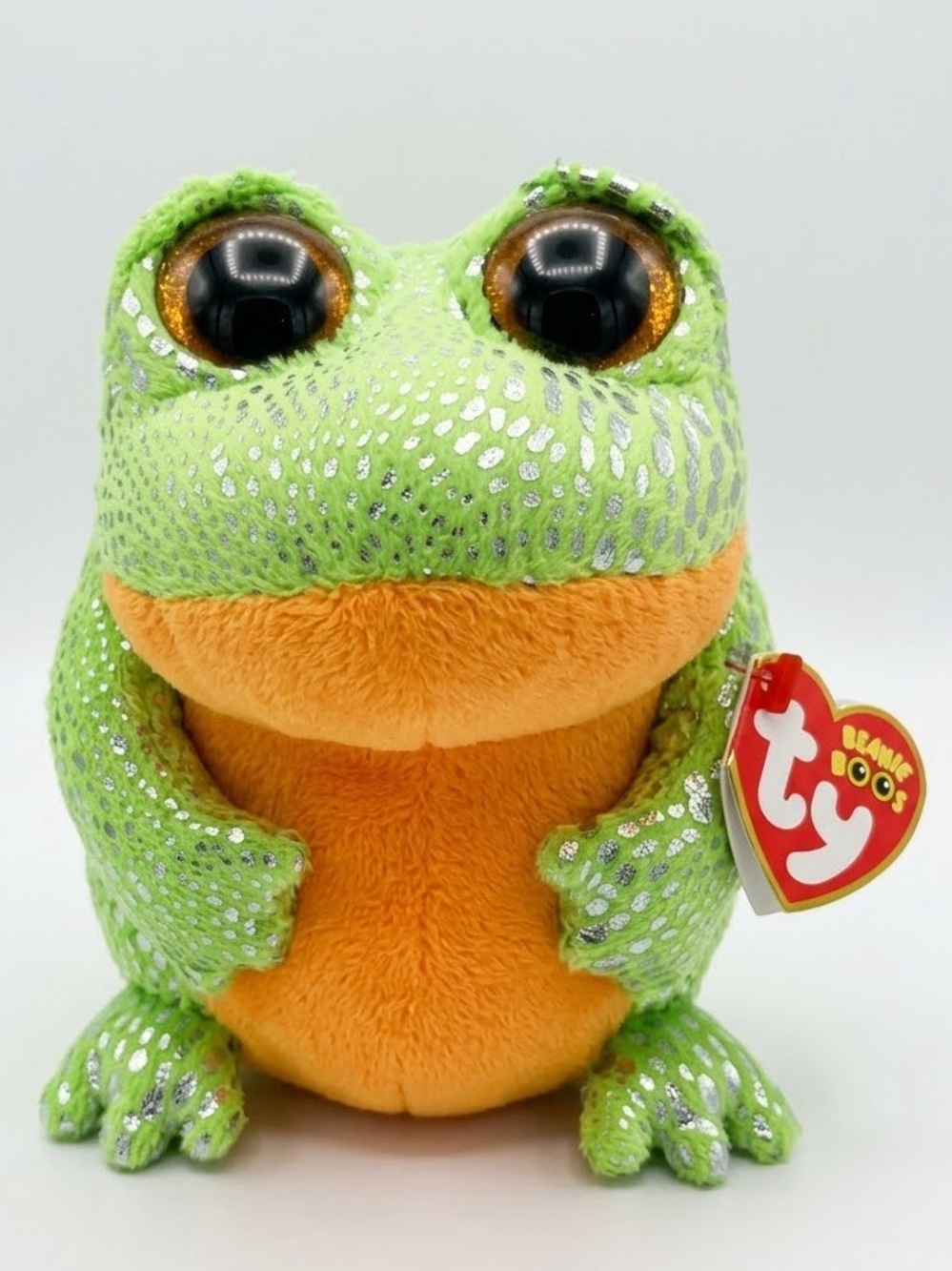 Ty Beanie Boo "Speckles" the sparkly FROG 6" stuffed animal plush NWT